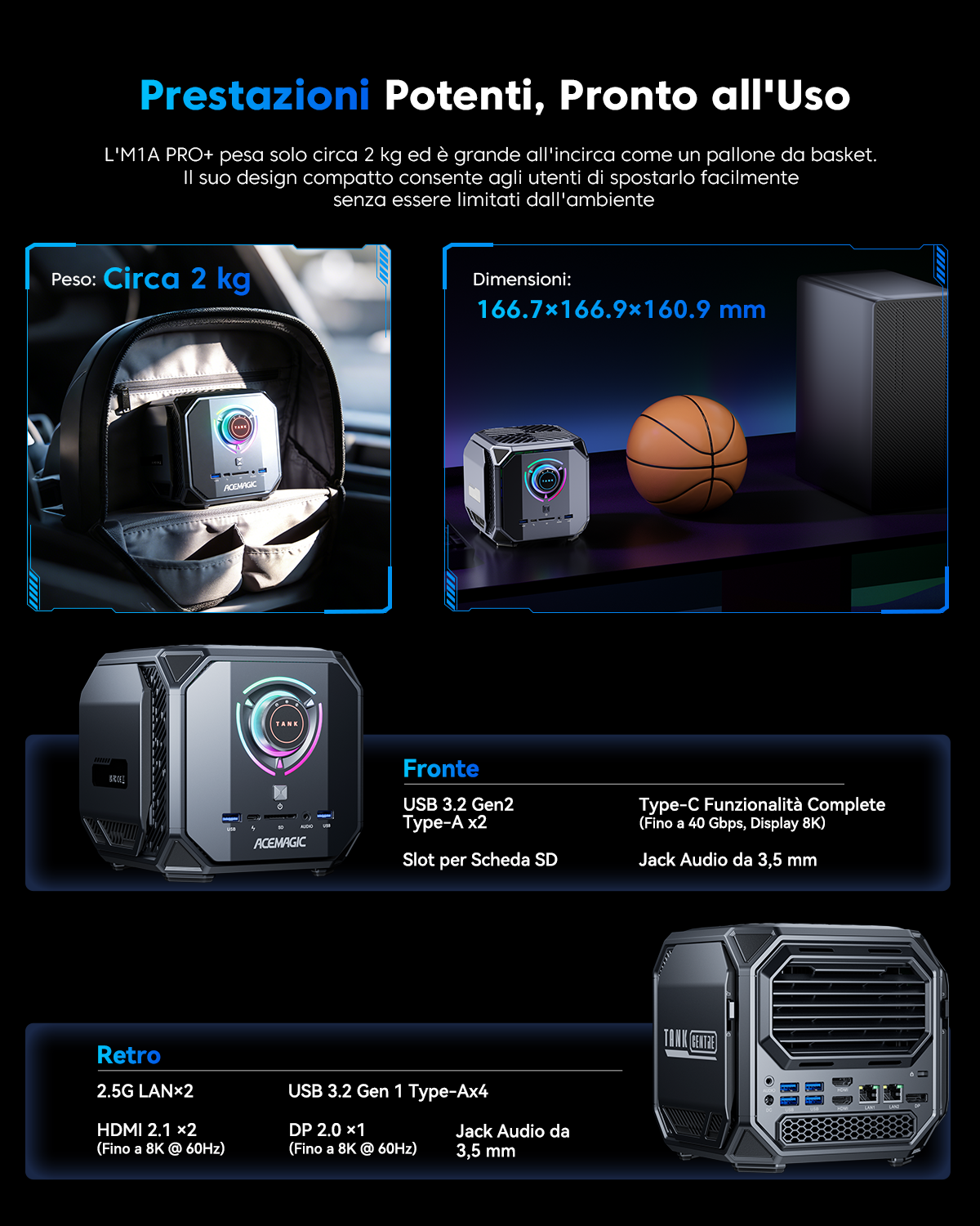 ACEMAGIC M1A PRO+ AMD Ryzen AI MAX + 395 Mini PC
