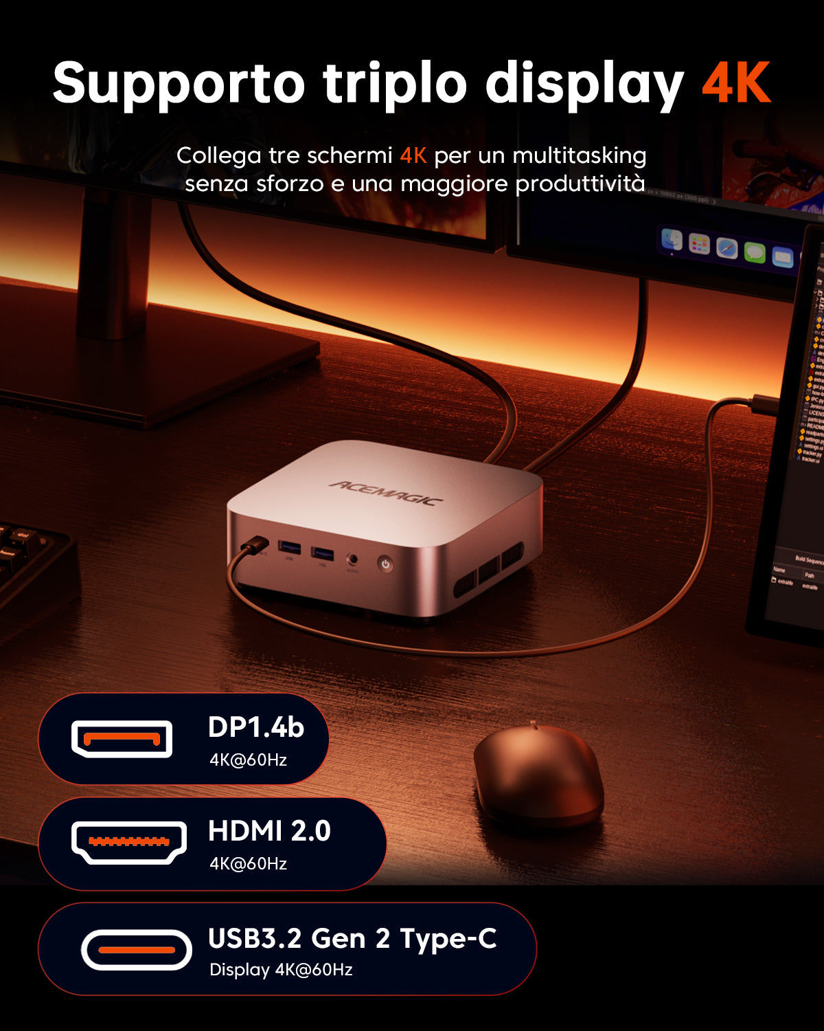 ACEMAGIC K1 Intel® Core™ i5-12600H / AMD Ryzen™ 7 5825U/7730U Mini PC
