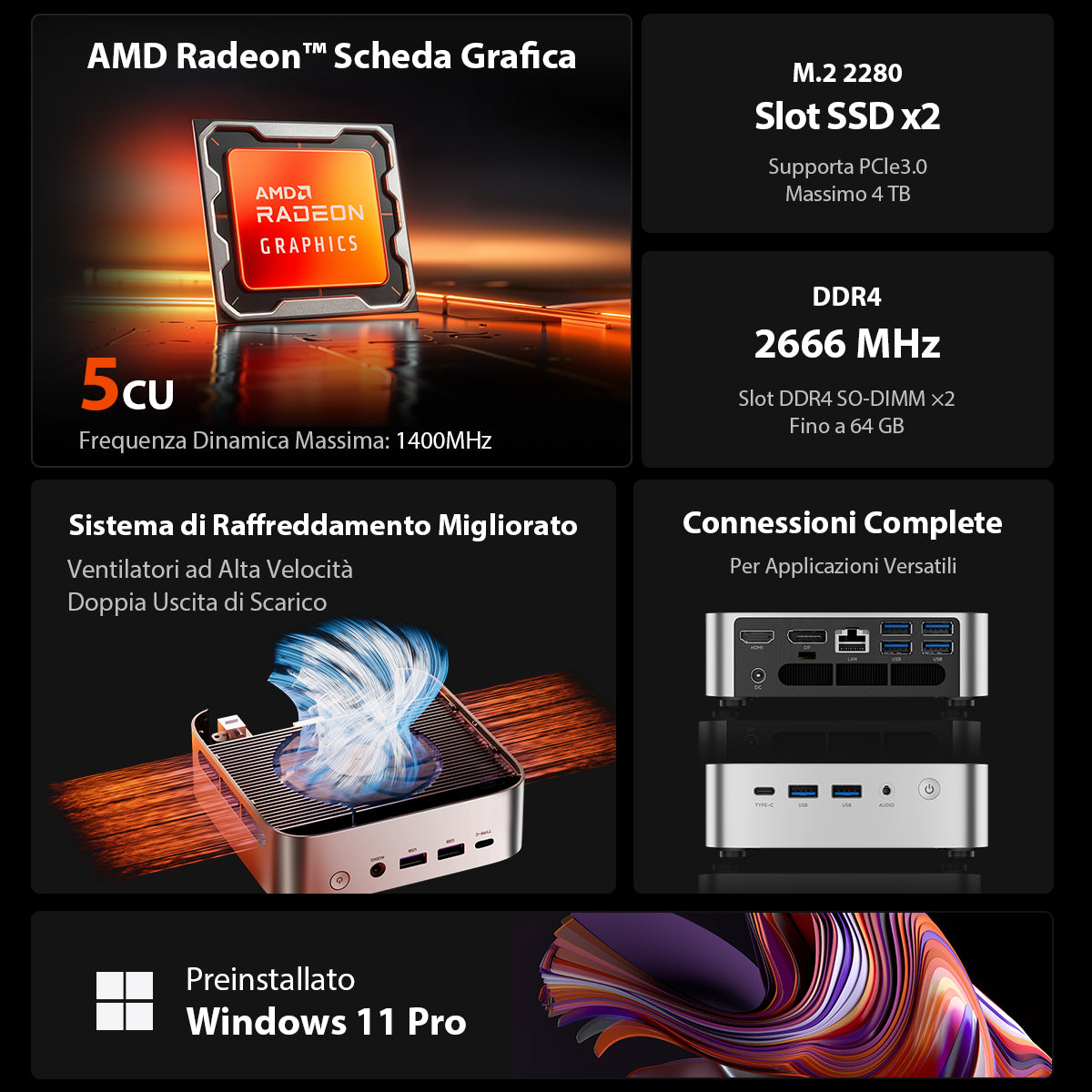 ACEMAGIC K1 AMD Ryzen 3 3300U/4300U Mini PC