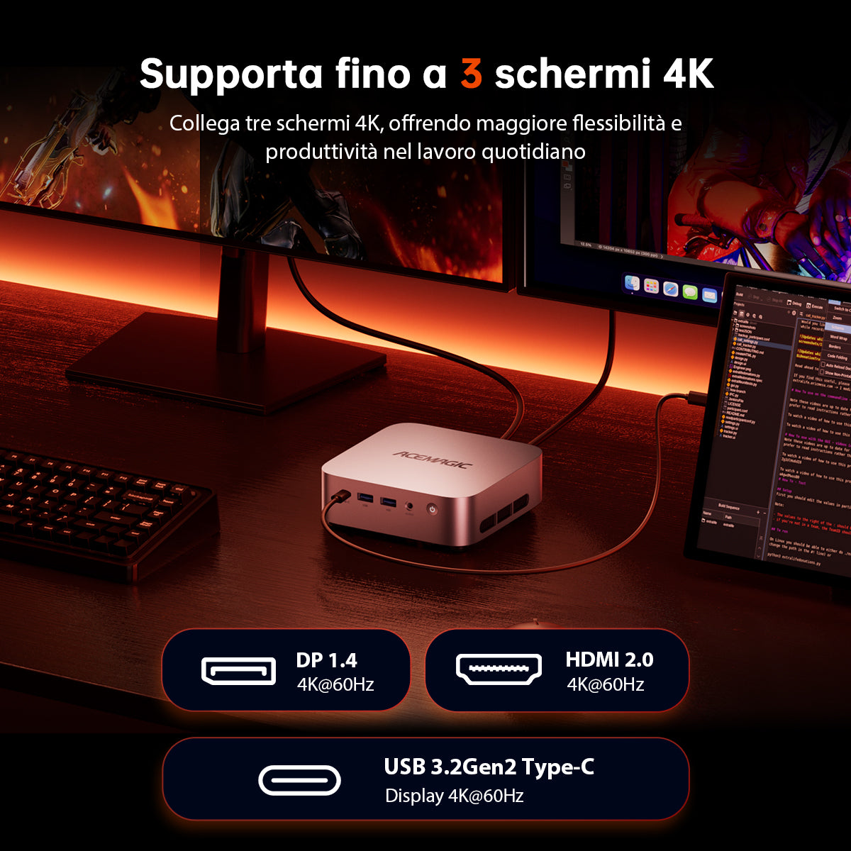 ACEMAGIC K1 AMD Ryzen 3 3300U/4300U Mini PC