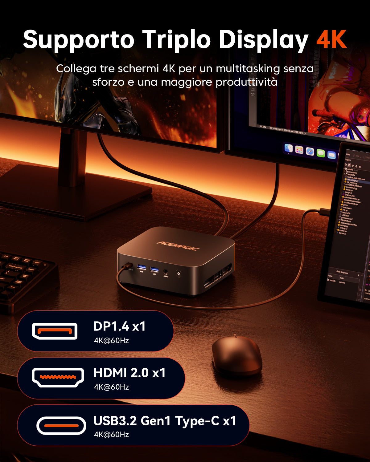 ACEMAGIC K1 AMD Ryzen Embedded R2544 Mini PC