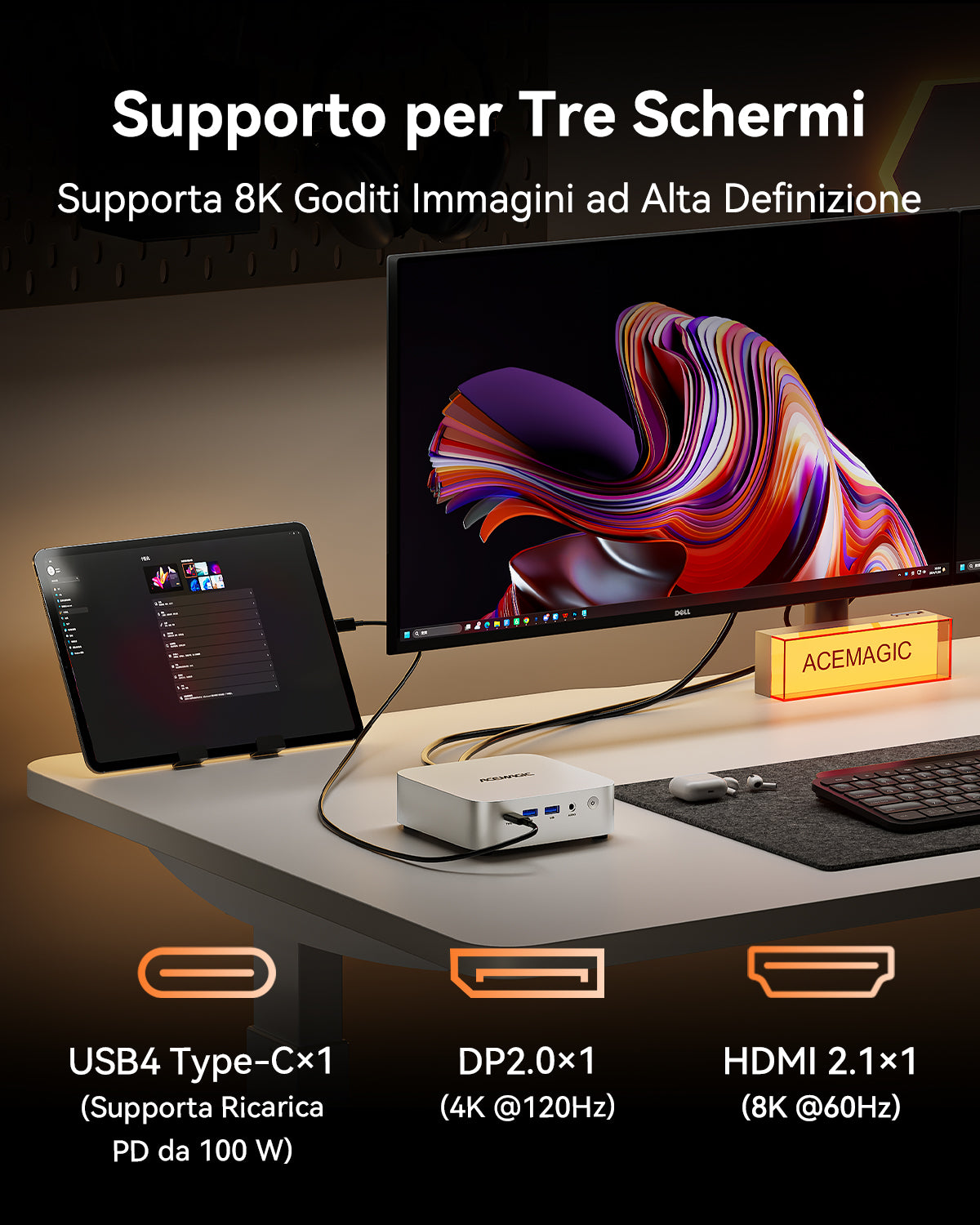 ACEMAGIC W1 AMD Ryzen 7 8745HS/H255 Mini PC