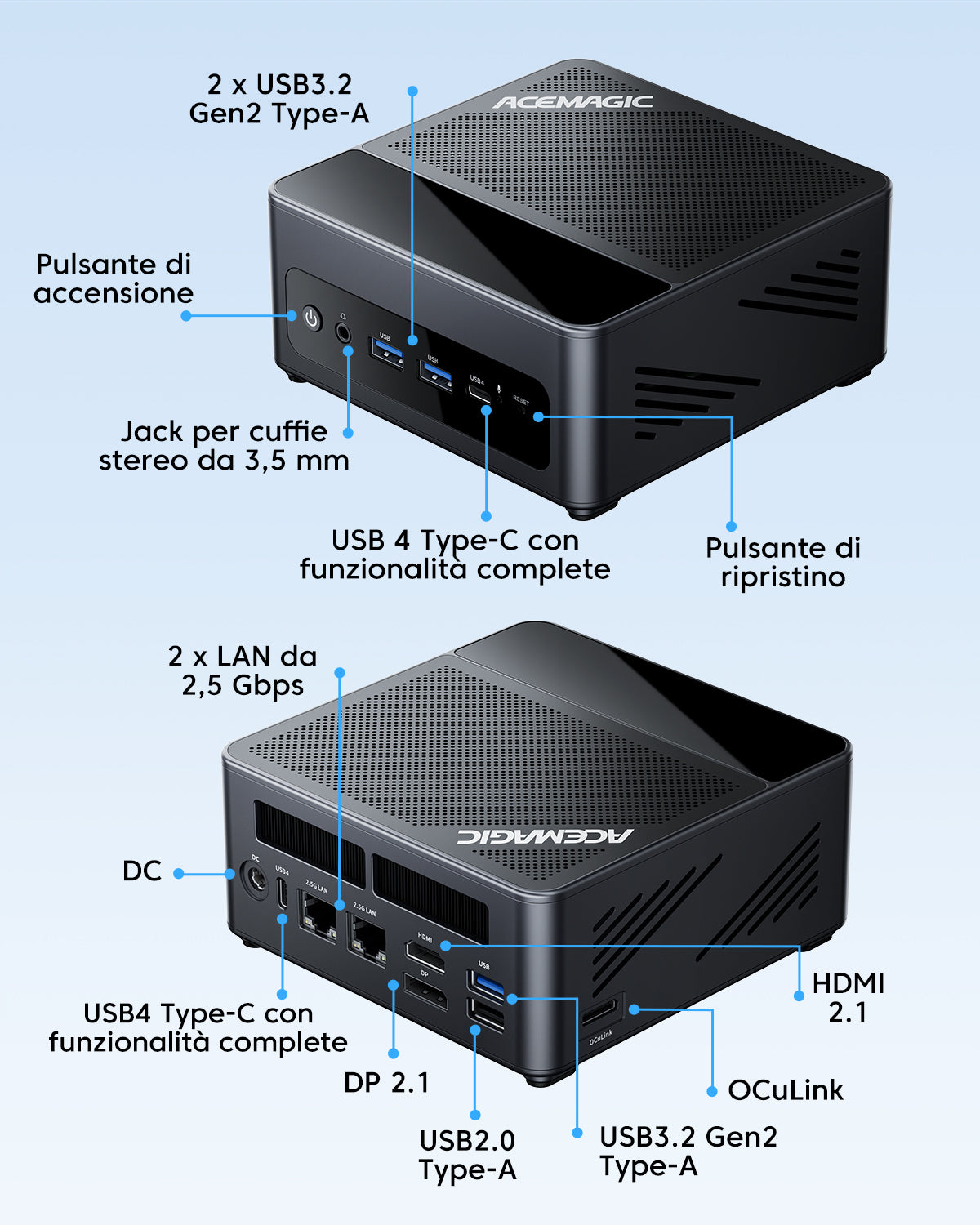 ACEMAGIC F5A AMD Ryzen™ 7 H 255 Mini PC