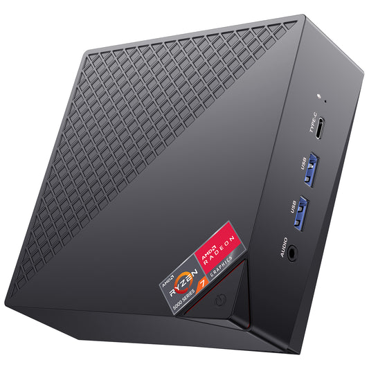 ACEMAGICIAN AM06Pro Mini PC, AMD Ryzen 7 5700U (8C/16T, fino a 4,3 GHz), 32 GB DDR4 da 512 GB NVME SSD con Triplo Display 4K | Type-C | Dual Ethernet | WiFi 6 | BT 5.2